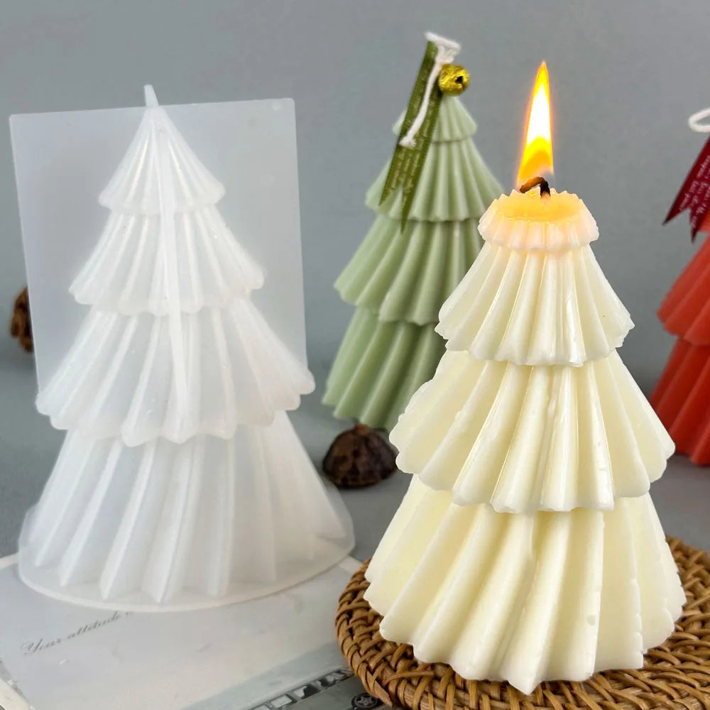Christmas Tree Candle Mold - Geometric DIY Silicone Mould