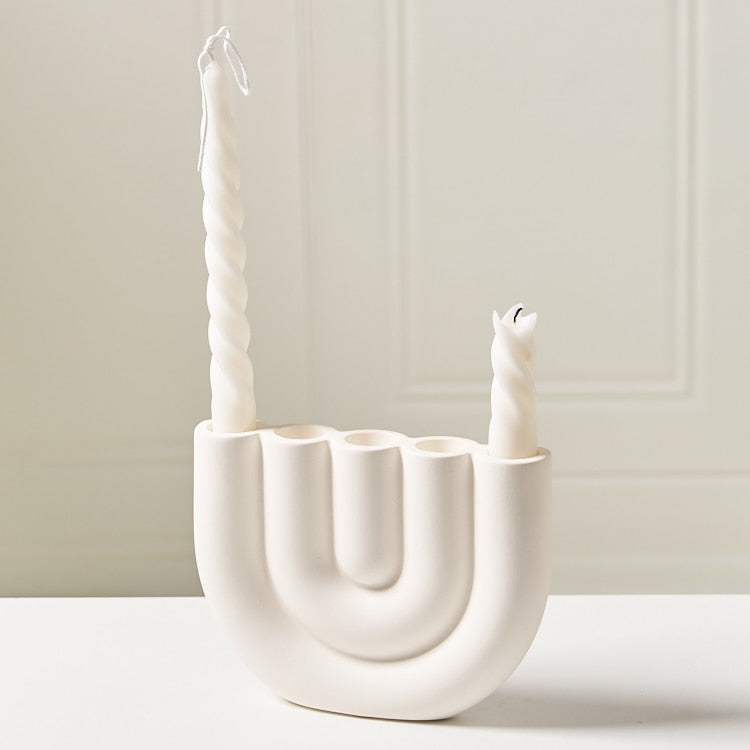 LuxLume Chandelier - Elegant Ceramic Candle Holder for Home Decor
