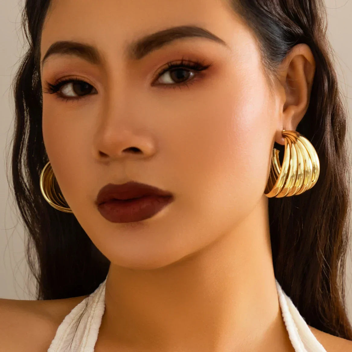Classic Elegance Earrings - Sleek Metal Hoop Earrings