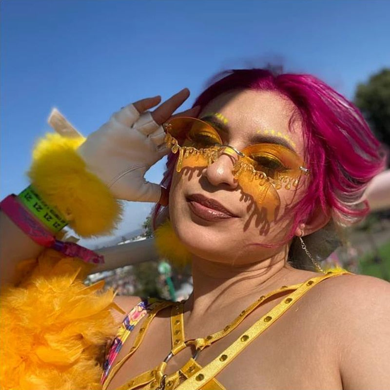 Cry Me a Glitter - Festival Sunglasses