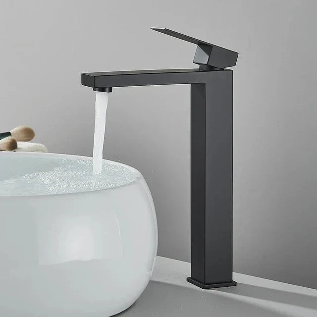 Black & Silver Basin Faucet - Modern Bathroom Mixer