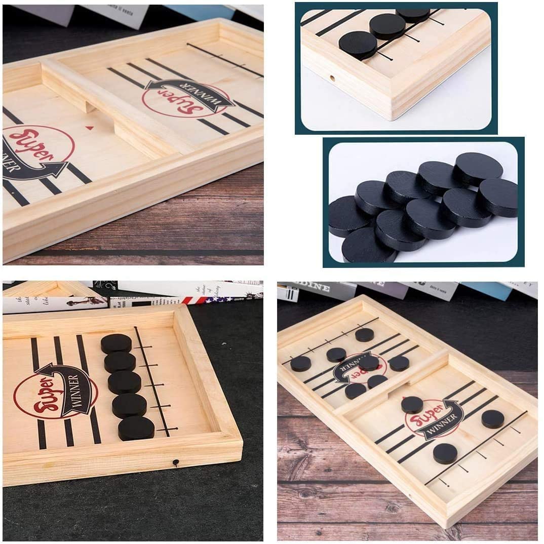 TimberHockey Game - Wooden Tabletop Hockey for Family Fun