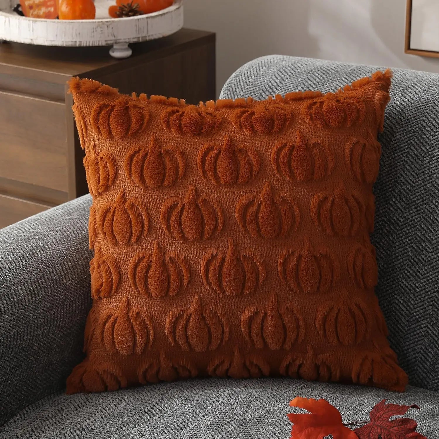 Céleste Faux Fur Cushion Cover - Autumn Warmth