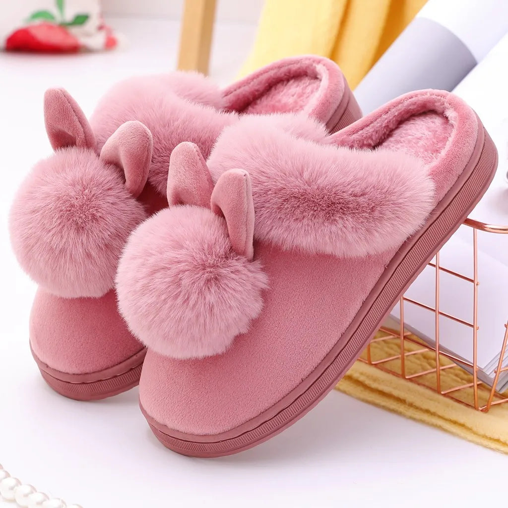 Plush Bunny Slippers - Cute Cosy Bunny Ears