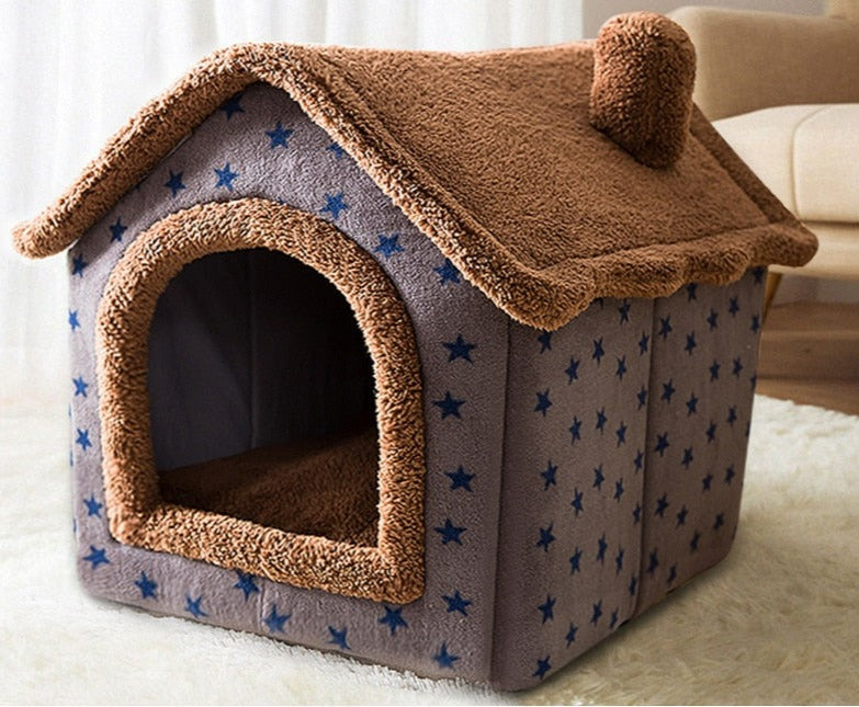 FluffyHaven - Cosy Pet House Bed for Cats and Small Dogs