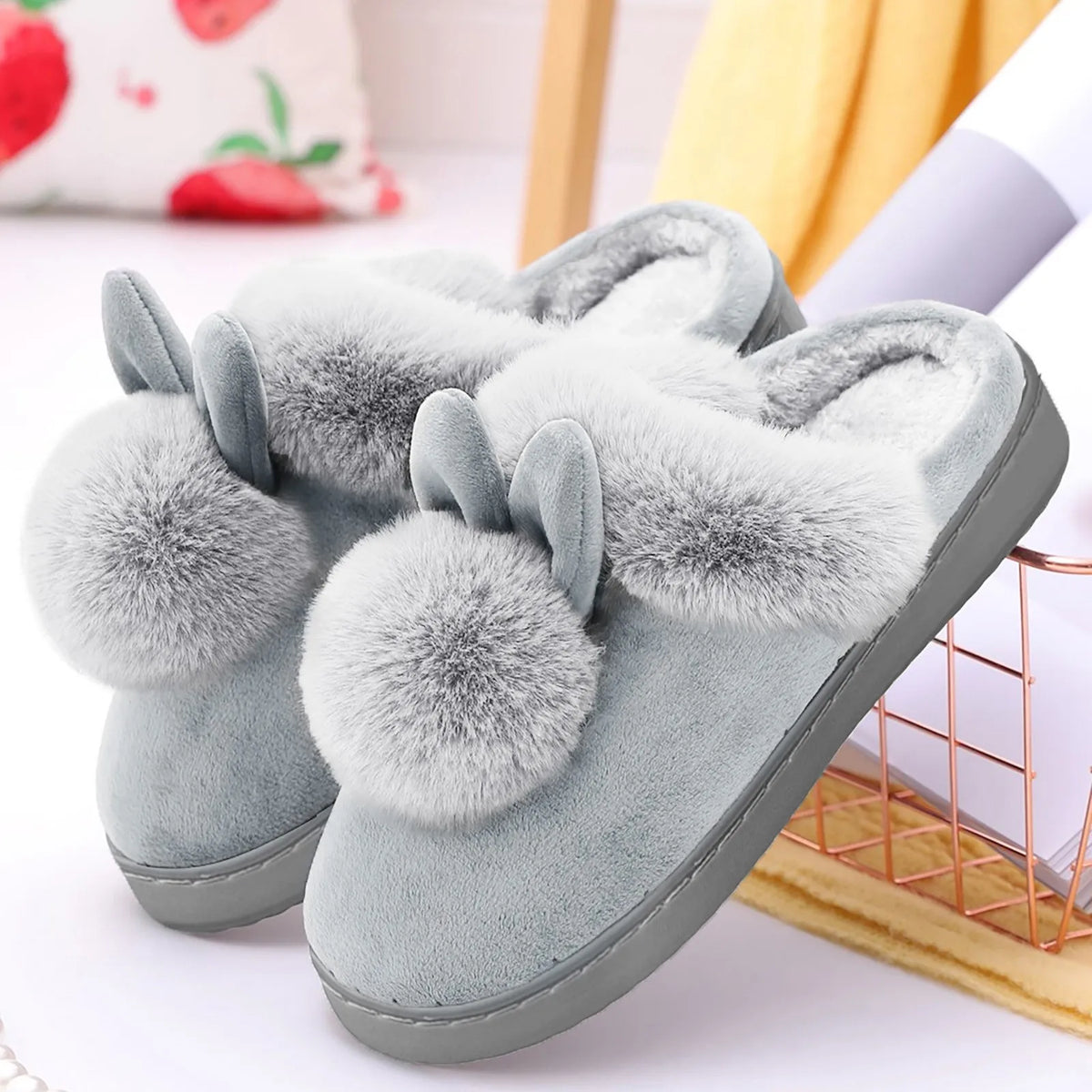 Plush Bunny Slippers - Cute Cosy Bunny Ears