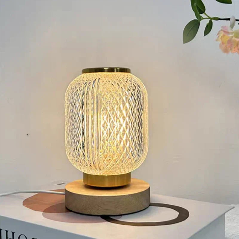 Crystal Table Lamp - Dimmable Gold Touch Accent Light