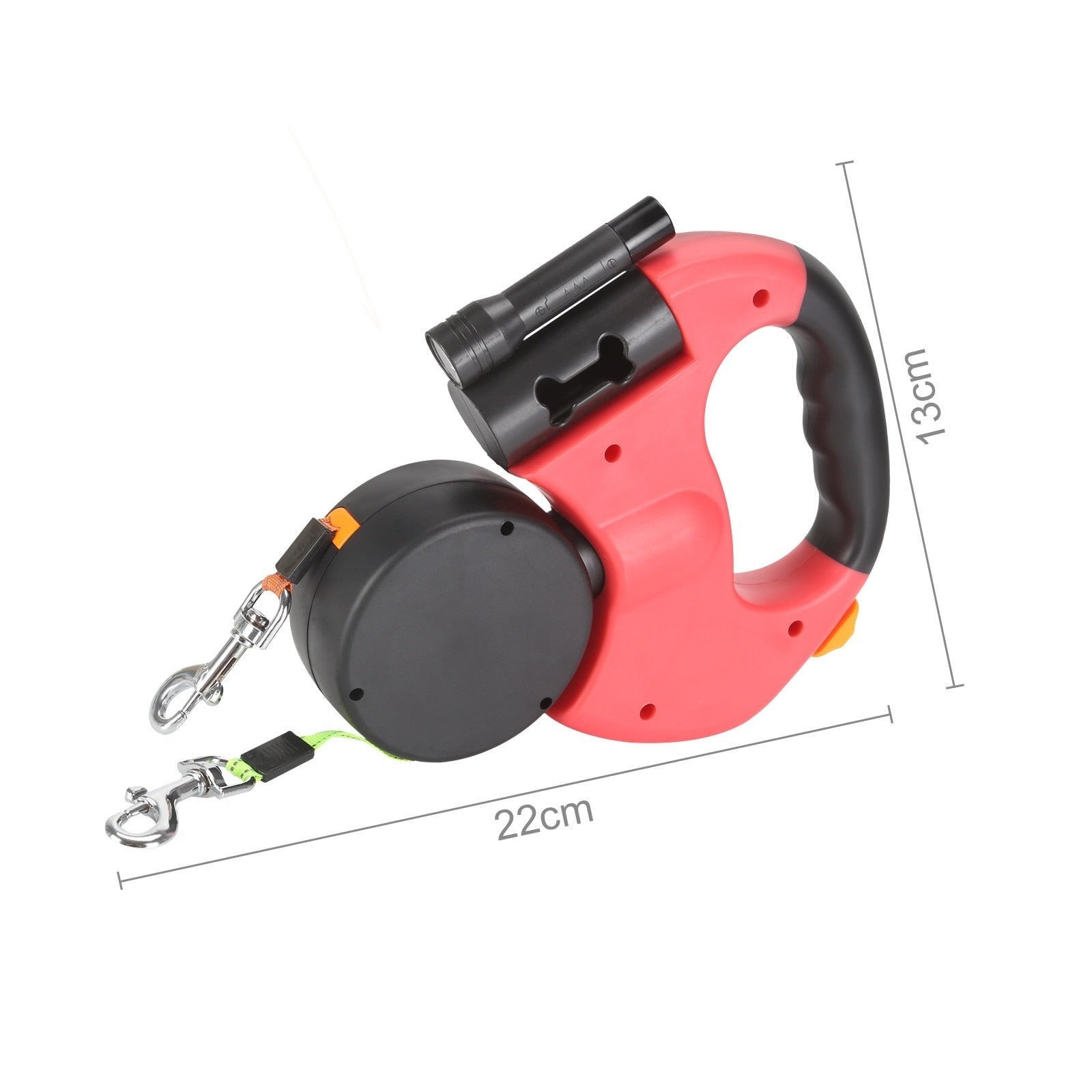 ProPet Duo - Retractable Double Dog Leash with Light