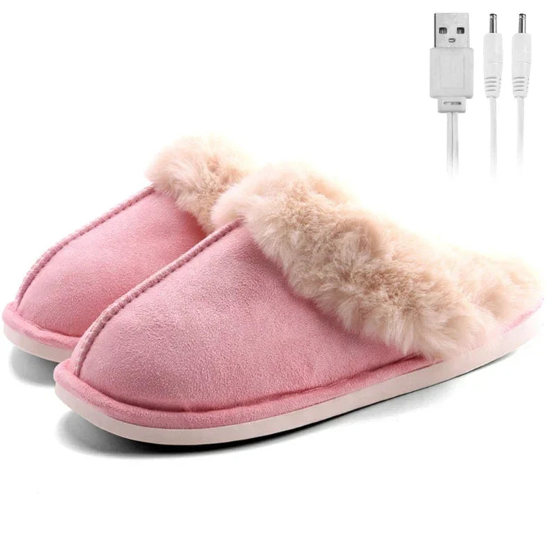 BlissCush Heated Plush Slippers - Winter Relax