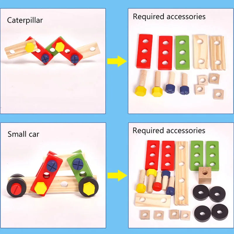 BuilderCraft Set - Wooden Montessori Tool Kit for Kids