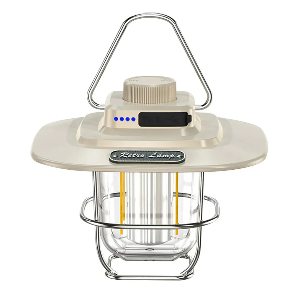 NostalgiaGlow - Retro Rechargeable LED Camping Lantern