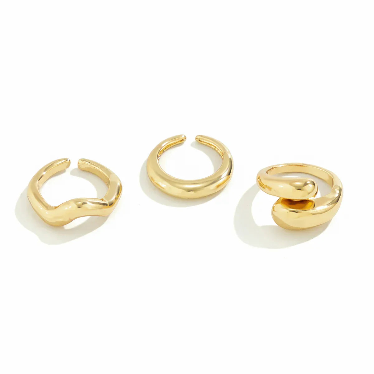EleganceGold Set - Vintage Snake Ring 3-Piece Collection