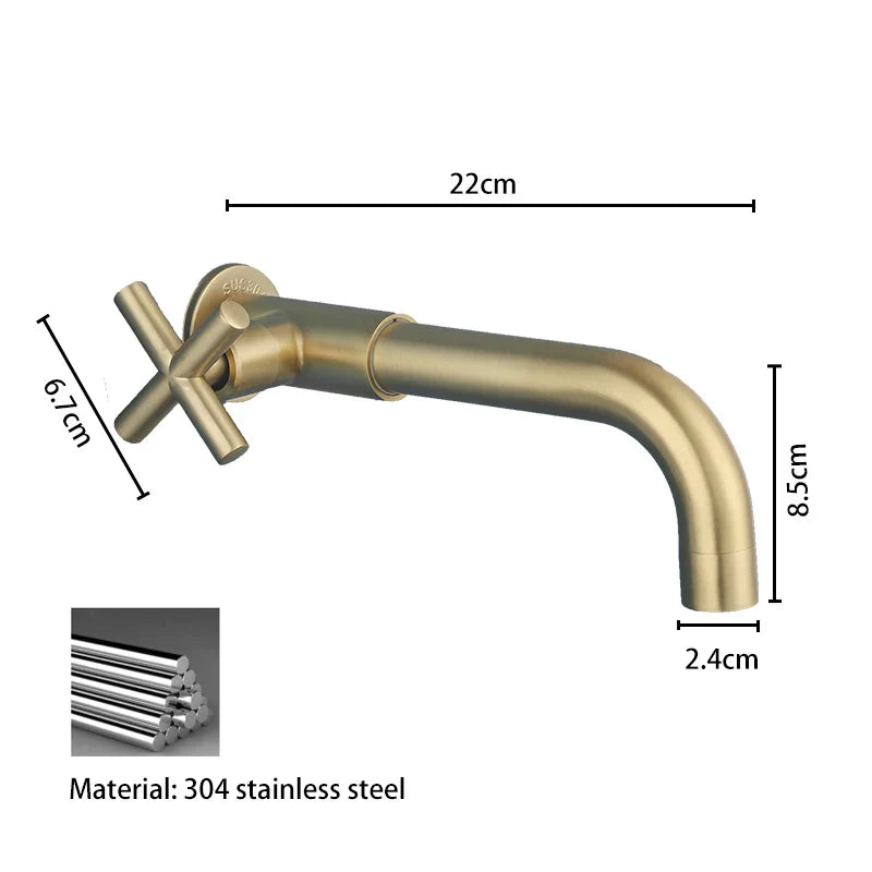 Waterfall Wall Faucet - Modern Stainless Basin Mixer