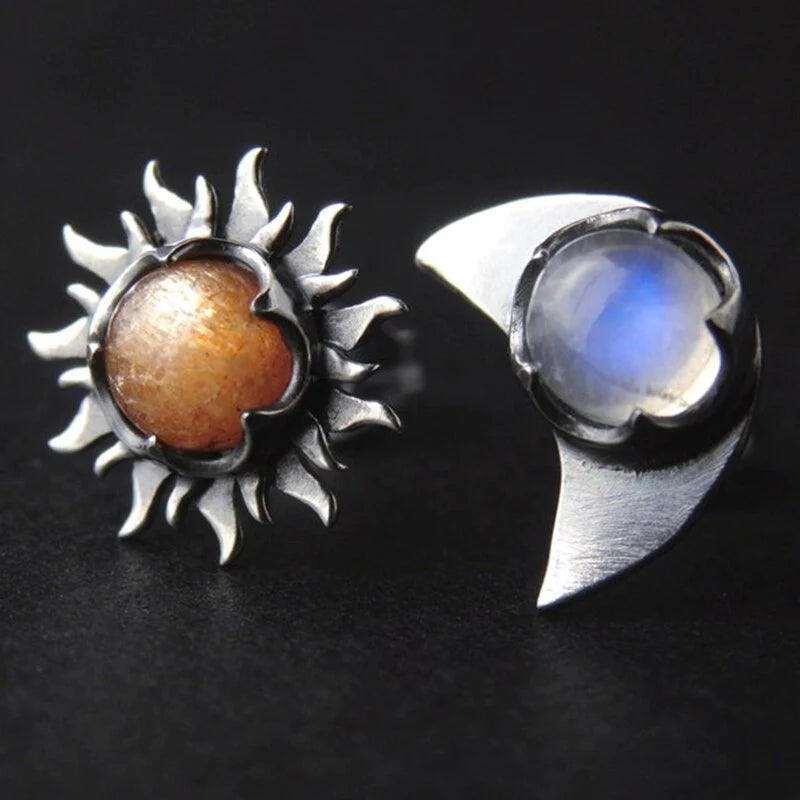 Sunshine and Stars - Enchanting Sun and Moon Earrings for Women