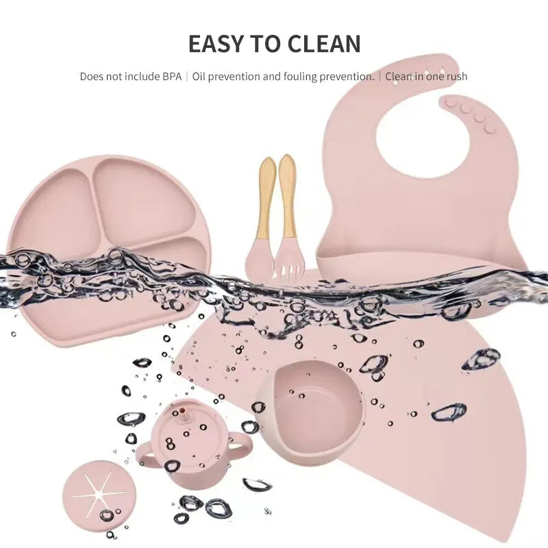 SiliconeBaby Set - Complete 6-Piece Silicone Baby Feeding Set
