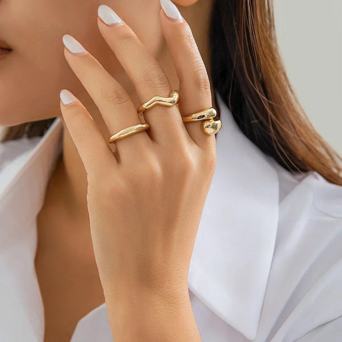 EleganceGold Set - Vintage Snake Ring 3-Piece Collection