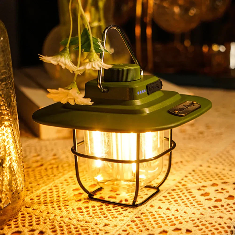 NostalgiaGlow - Retro Rechargeable LED Lantern