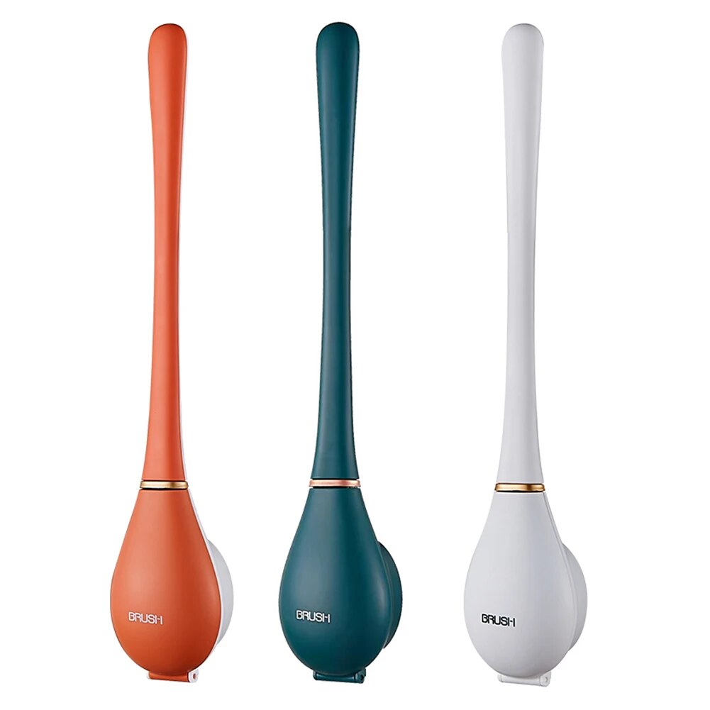 SumiClean - Silicone Toilet Brush with Wall Holder