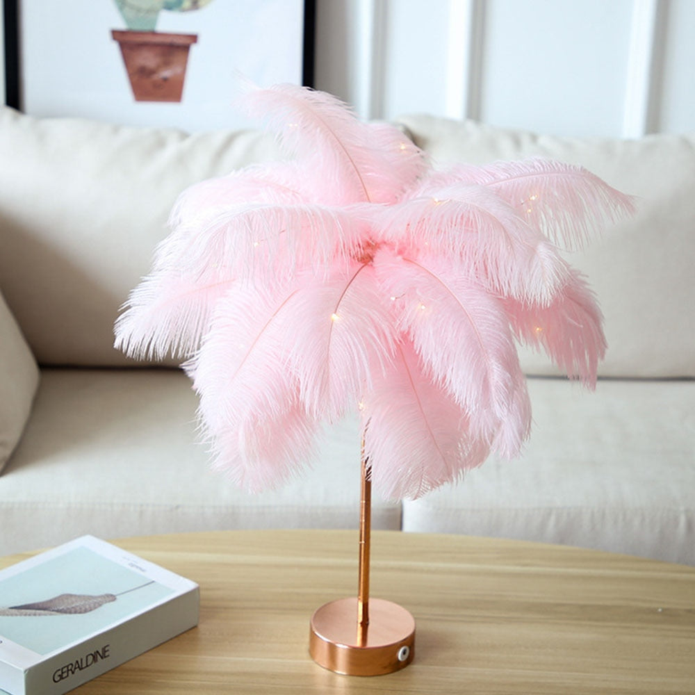 OstrichGlow Nightlight - Decorative Feather Mood Lamp