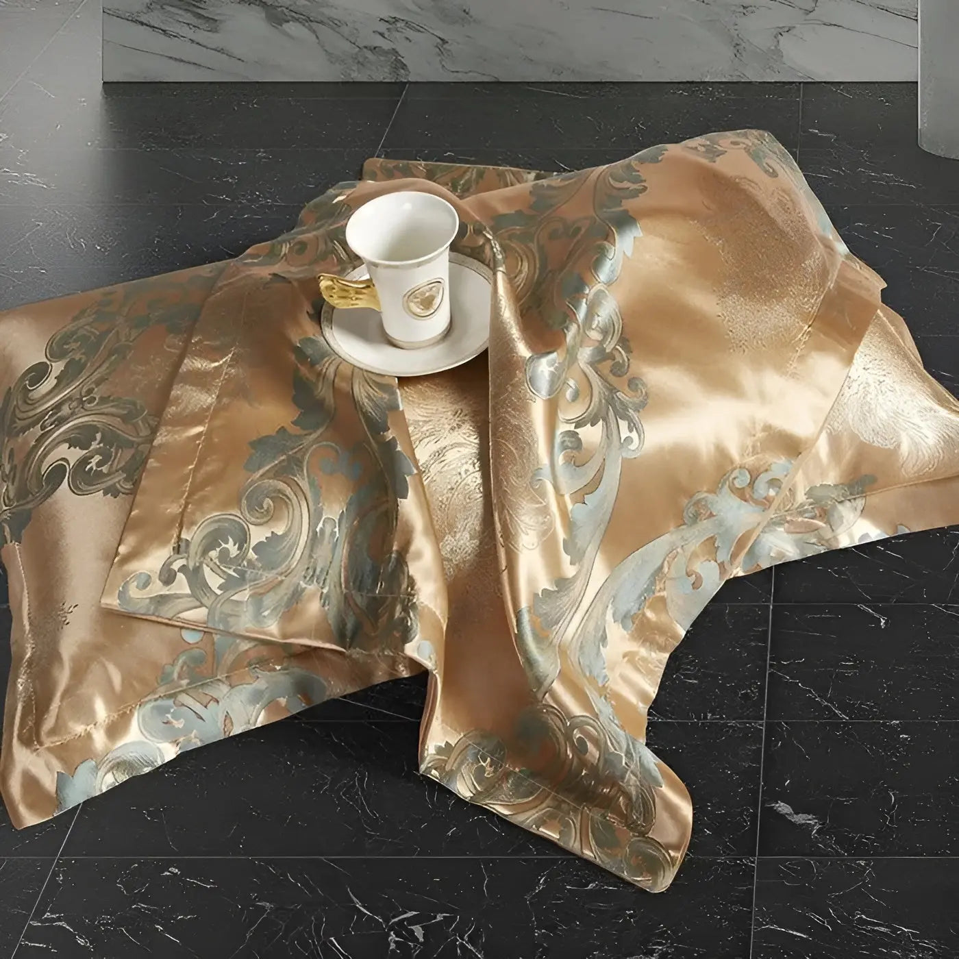 Satin Jacquard Duvet Cover - Luxe Bedroom