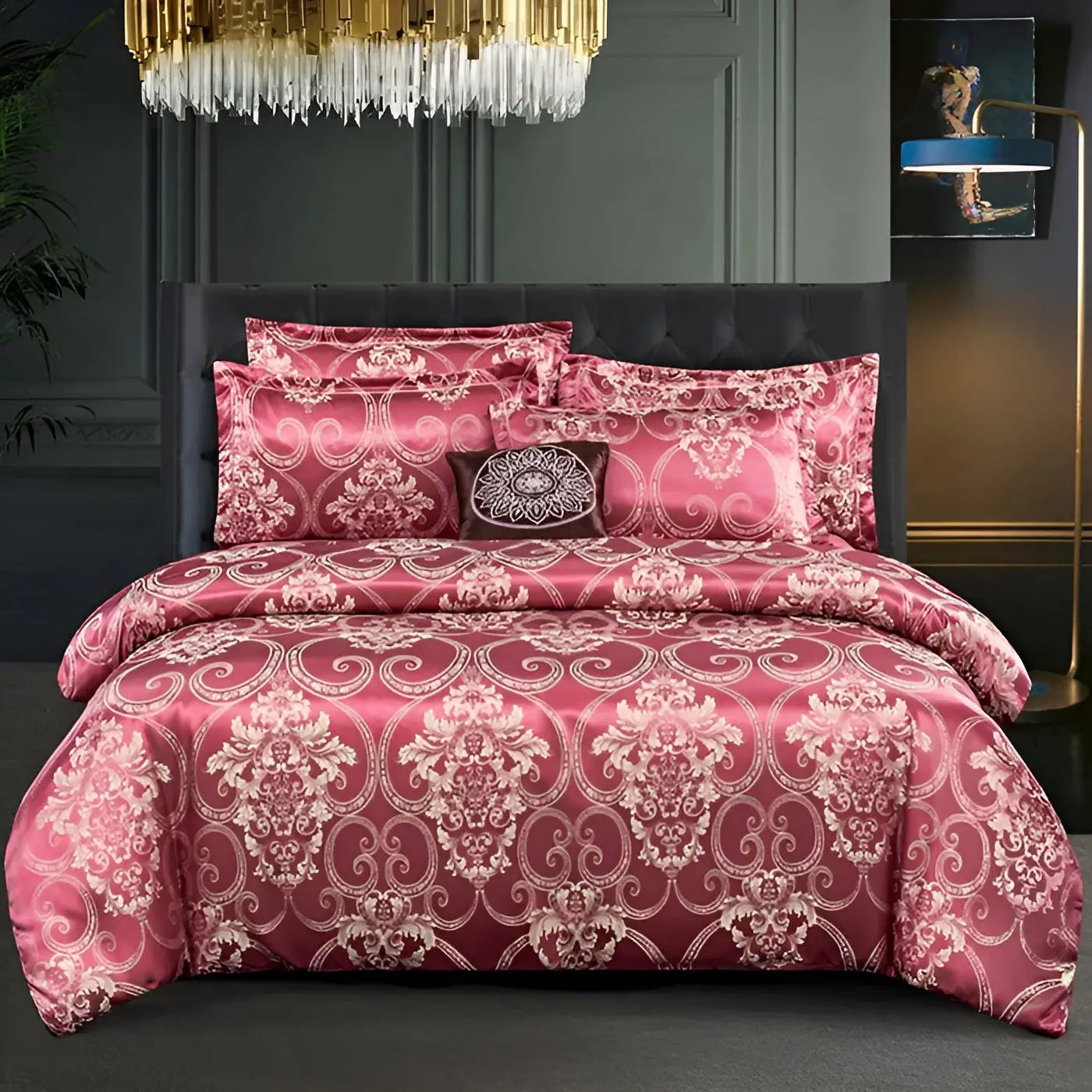Satin Jacquard Duvet Cover - Luxe Bedroom