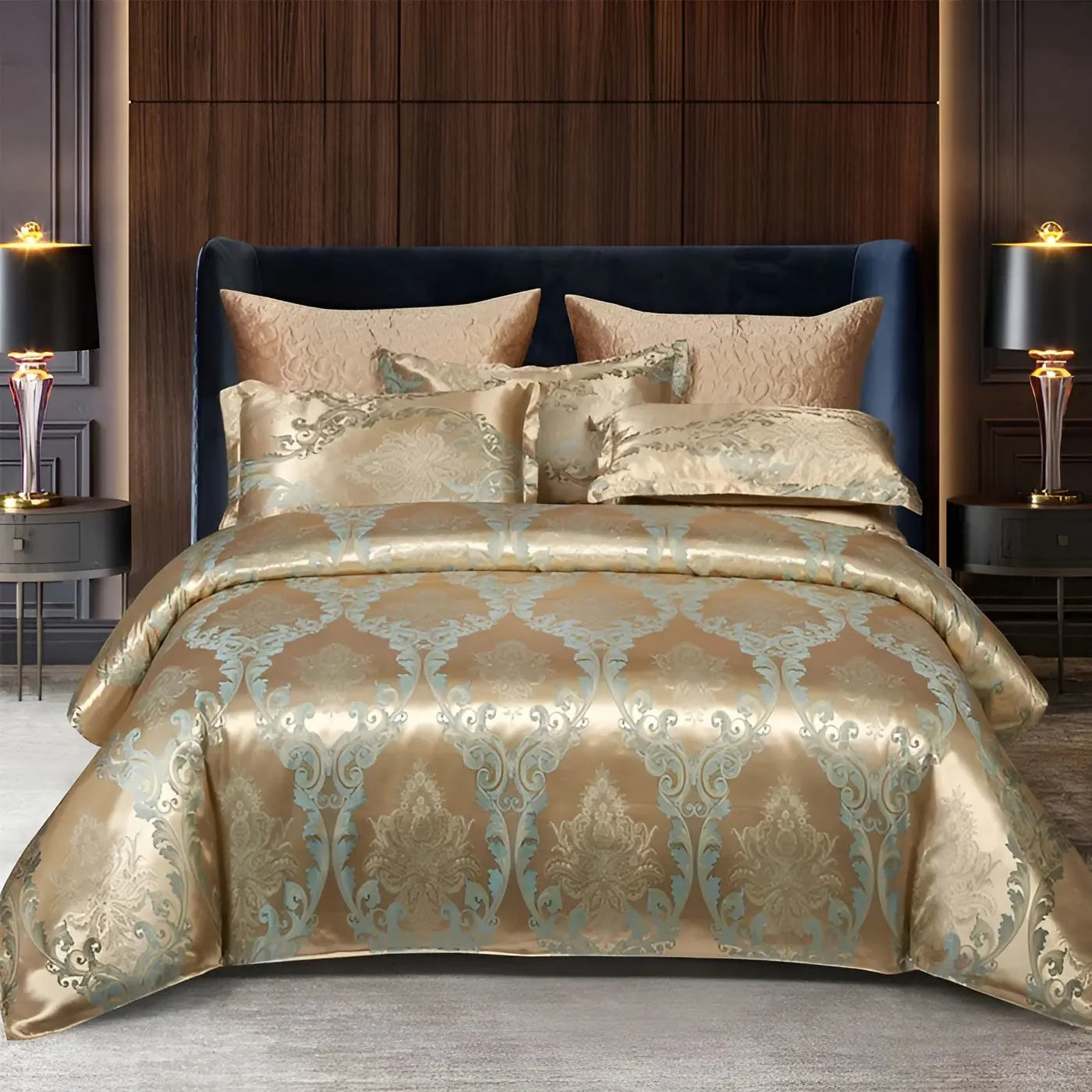 Satin Jacquard Duvet Cover - Luxe Bedroom