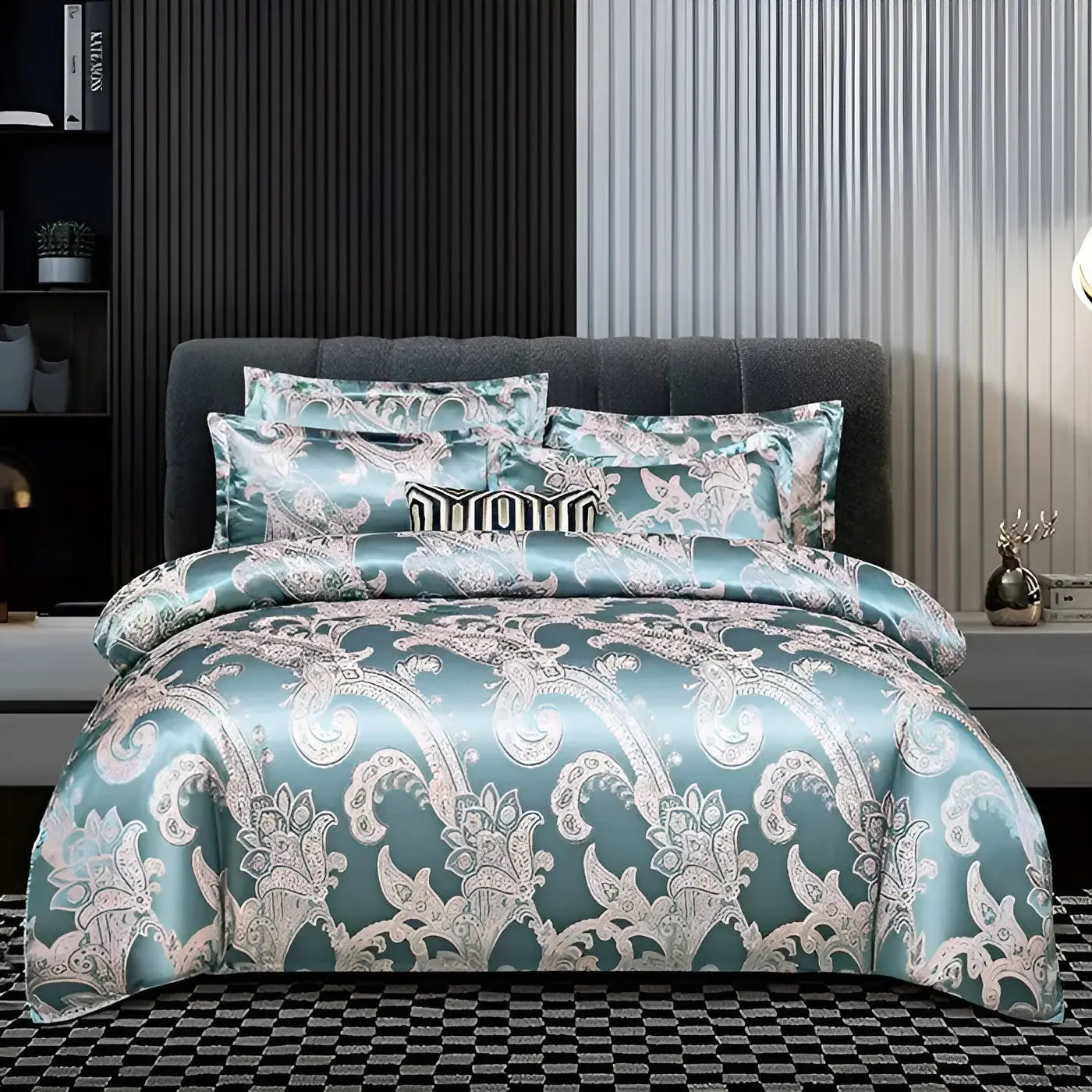 Satin Jacquard Duvet Cover - Luxe Bedroom