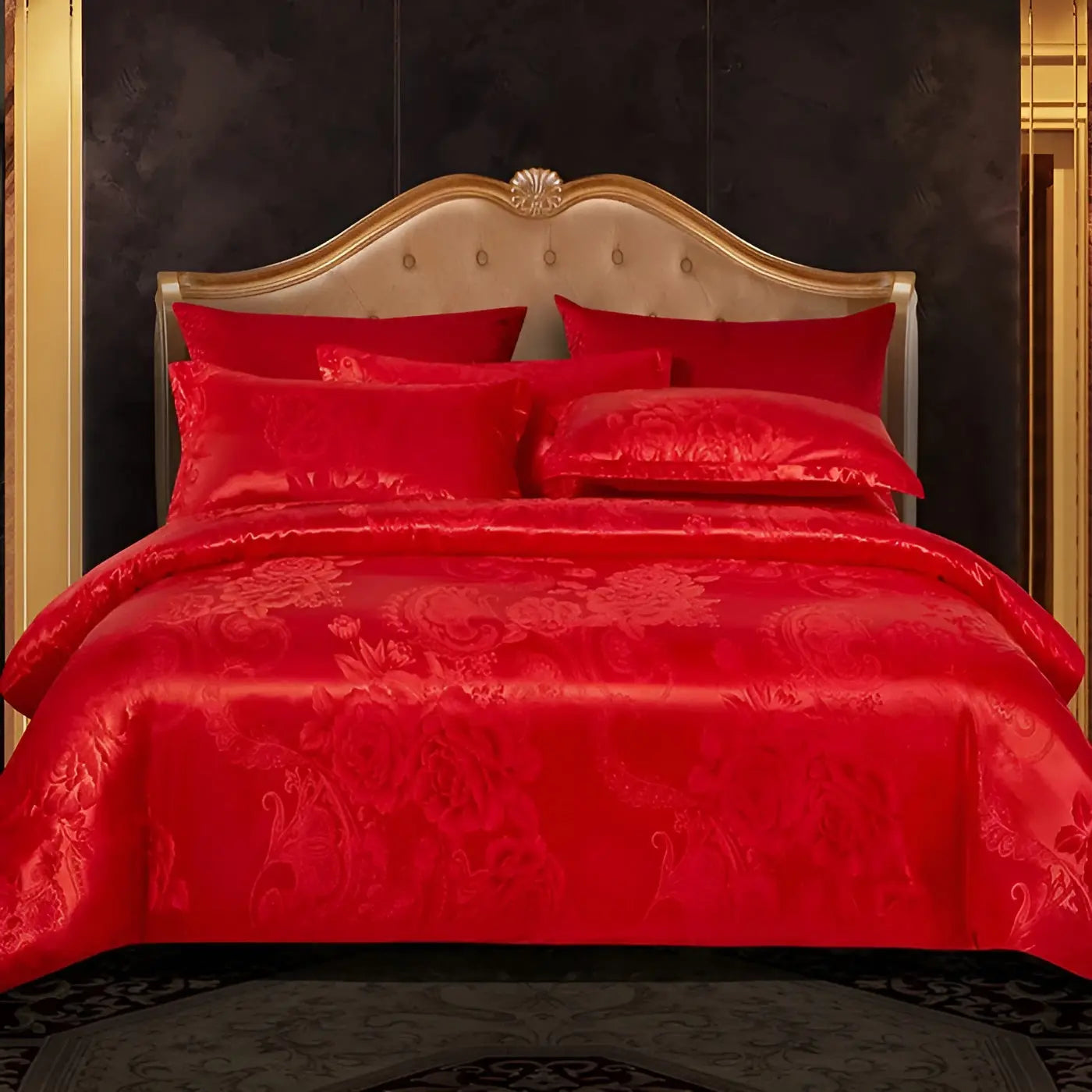 Satin Jacquard Duvet Cover - Luxe Bedroom