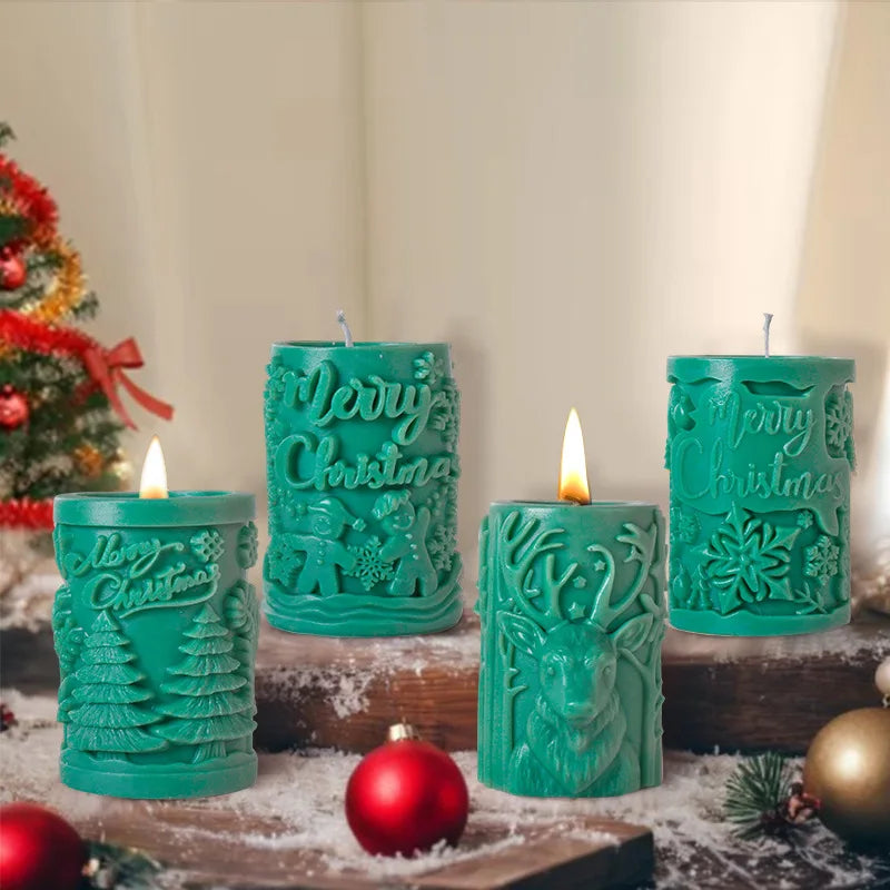 3D Candle Mold - Festive Silicone Candle Mould Set