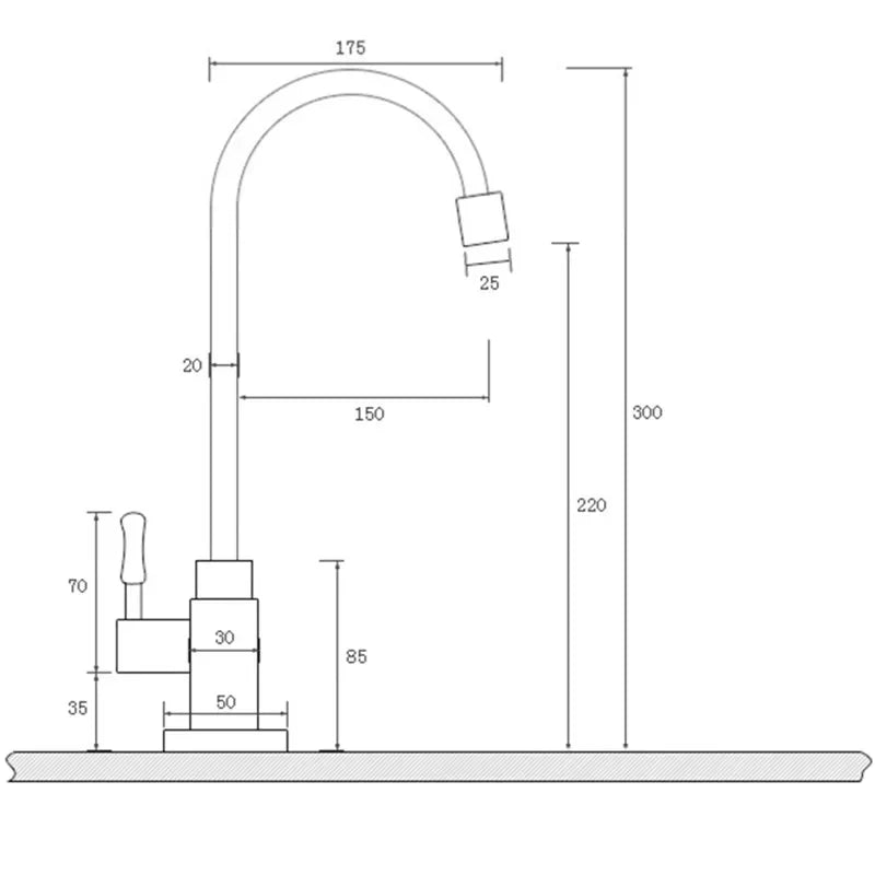 Swan-Neck Antique Brass Kitchen Faucet