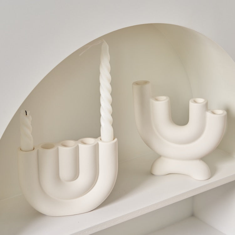 LuxLume Chandelier - Elegant Ceramic Candle Holder for Home Decor