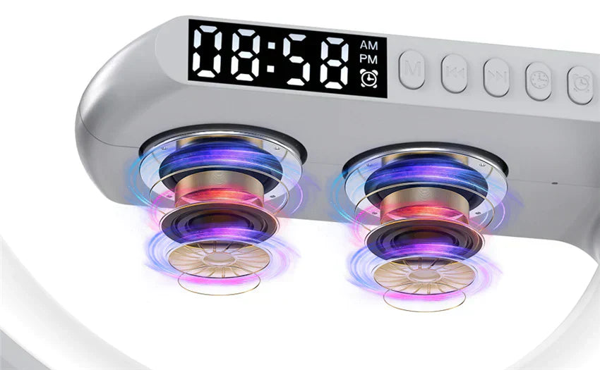 GlowHub - Wireless Charging Speaker with Alarm Clock and Ambient Light
