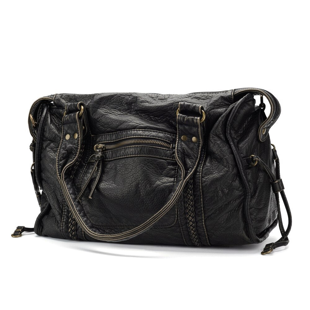 NoirClass - Black Leather Handbag for Women