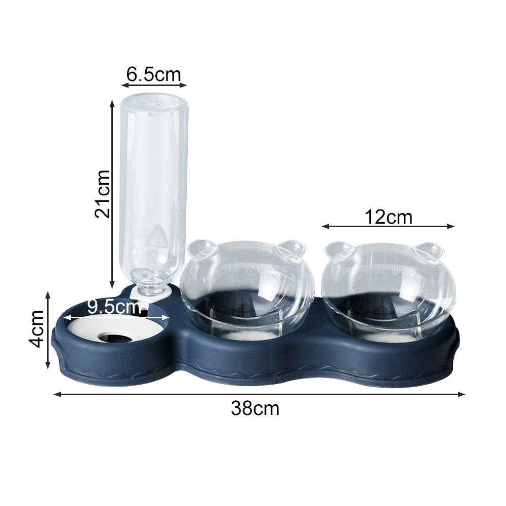 KarlFeast - 3-in-1 Pet Feeding Bowl with Water