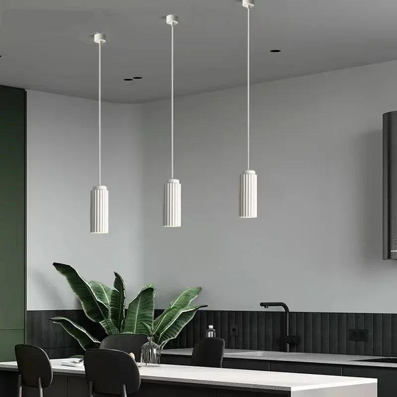 Scandinavian LED Pendant Light with Adjustable Height | Modern Glass Design for Inviting Kitchen Illumination 0