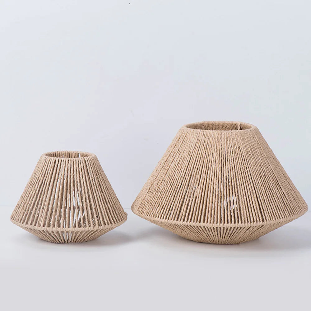 Rattan Pendant Lamp - Woven Geometric Ceiling Light