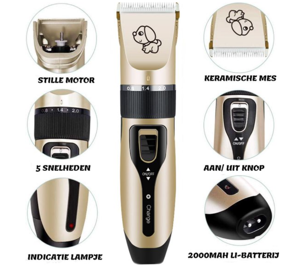 Pett Groomer - Cordless Dog Trimmer and Brush