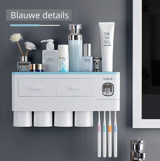 SmartCare Essentials - Wall-Mounted Bathroom Organizer with Toothpaste Dispenser