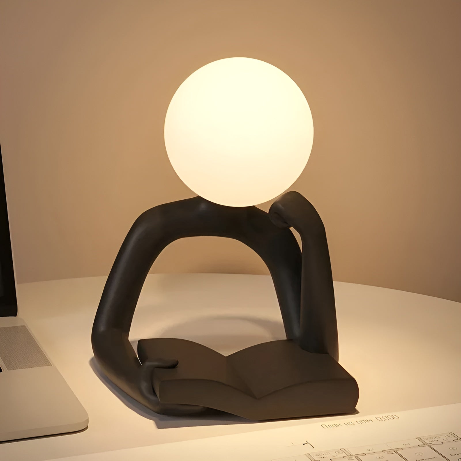 Sculptural Resin Table Lamp - Designer USB Light