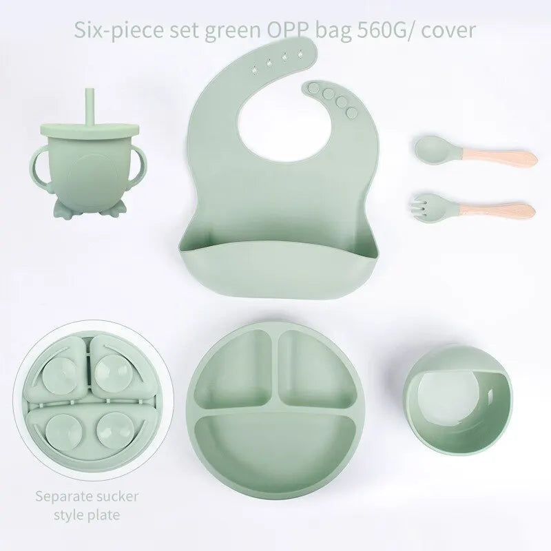 SiliconeBaby Set - Complete 6-Piece Silicone Baby Feeding Set