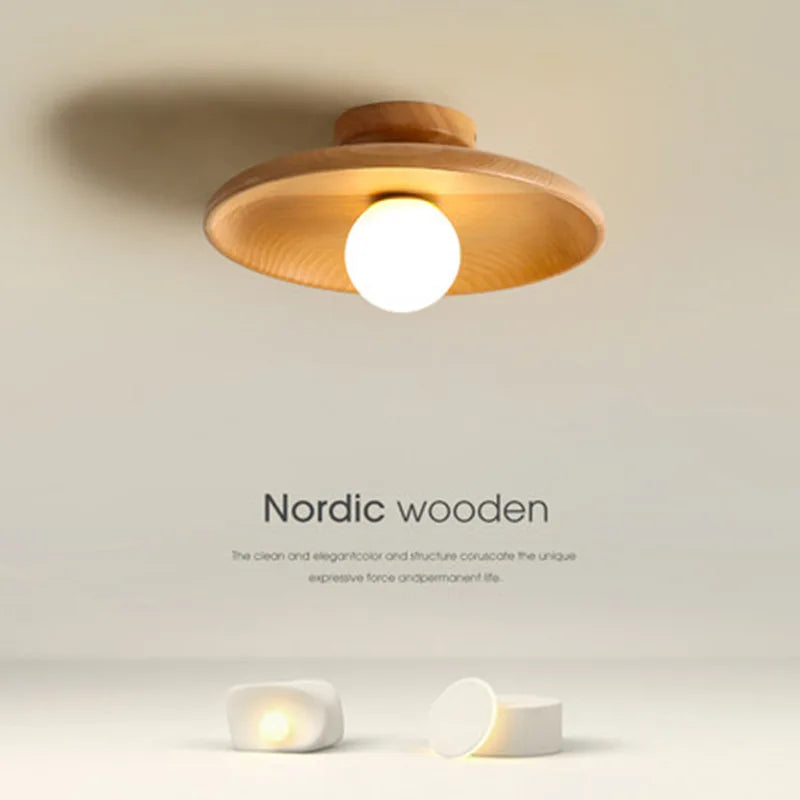 Woodland Ceiling Lamp - Warm LED Wooden Pendant
