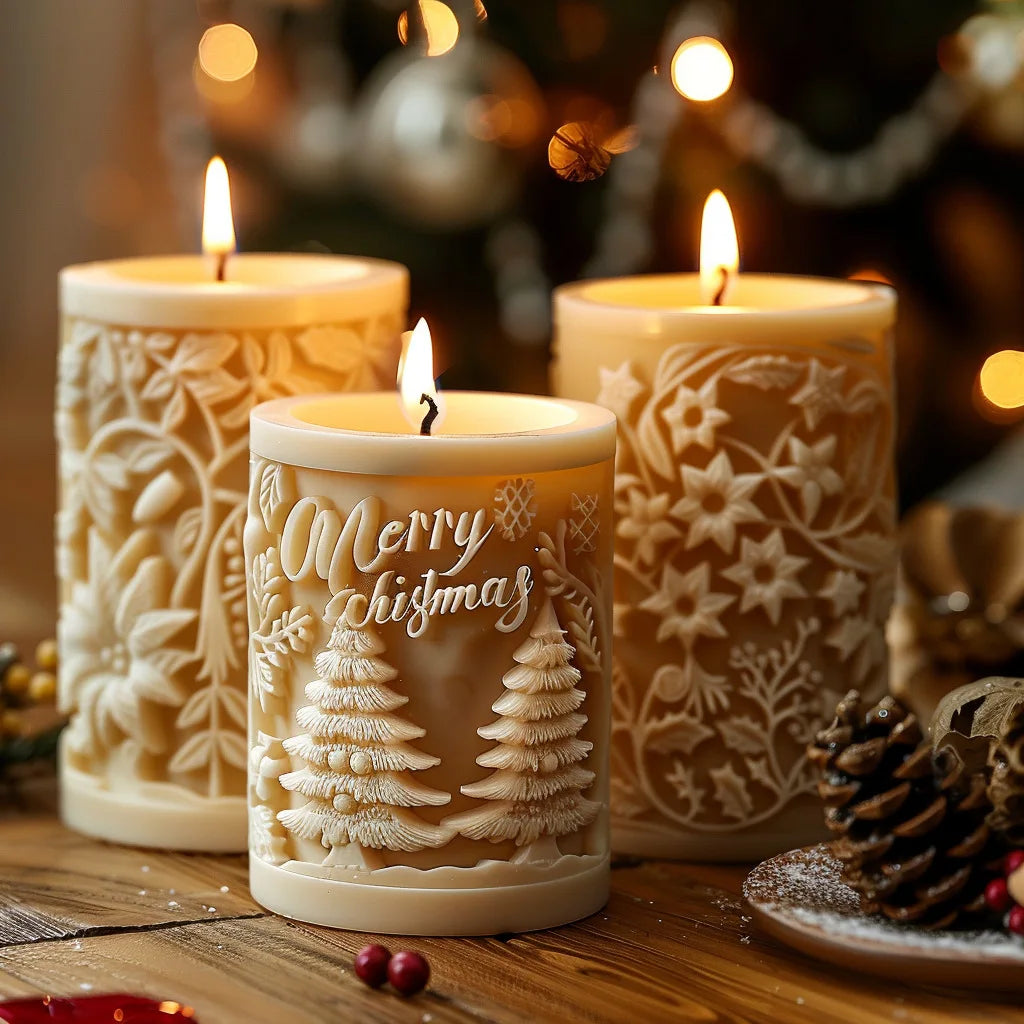 3D Candle Mold - Festive Silicone Candle Mould Set