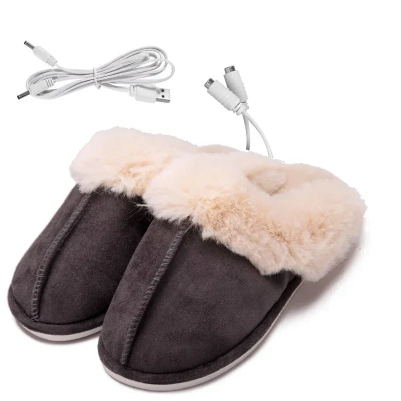 BlissCush Heated Plush Slippers - Winter Relax