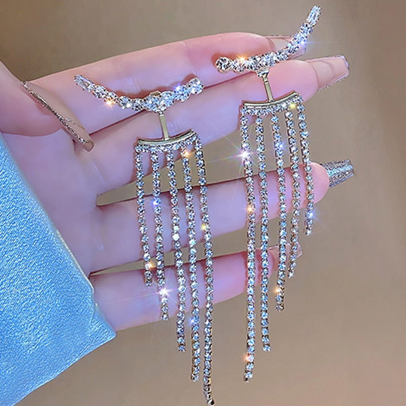 Chic Crystal - Tassel Statement Earrings for Women