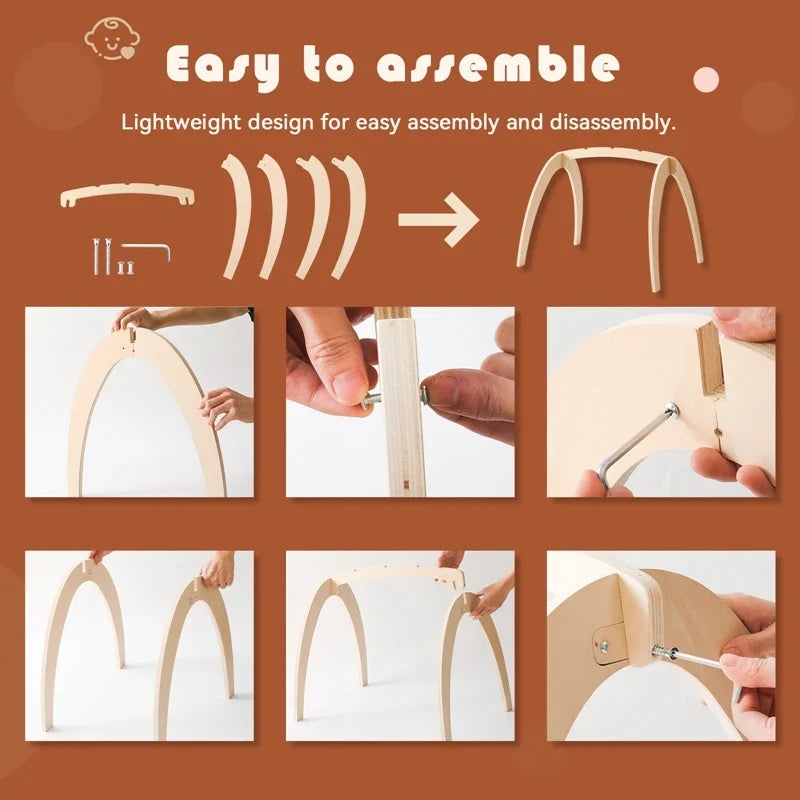 Montessori RattleFrame - Wooden Activity Gym