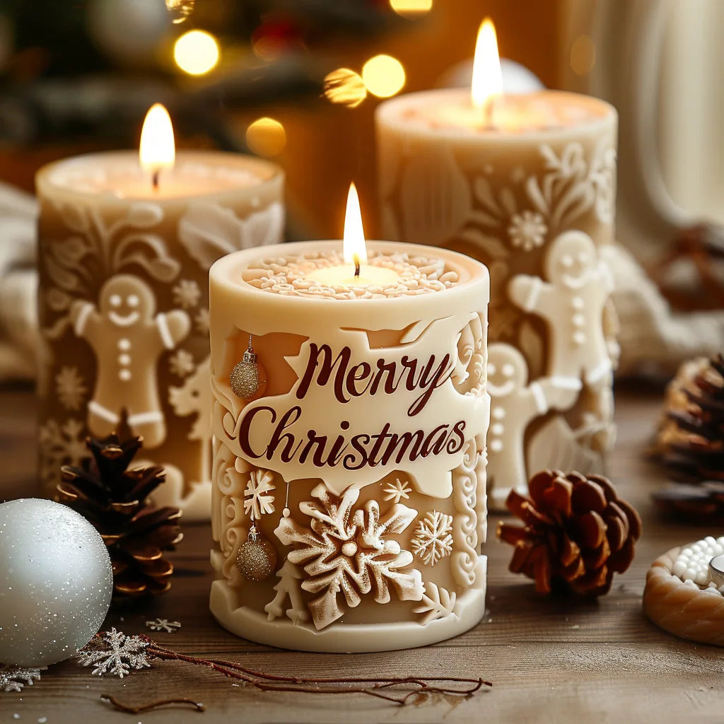 3D Candle Mold - Festive Silicone Candle Mould Set