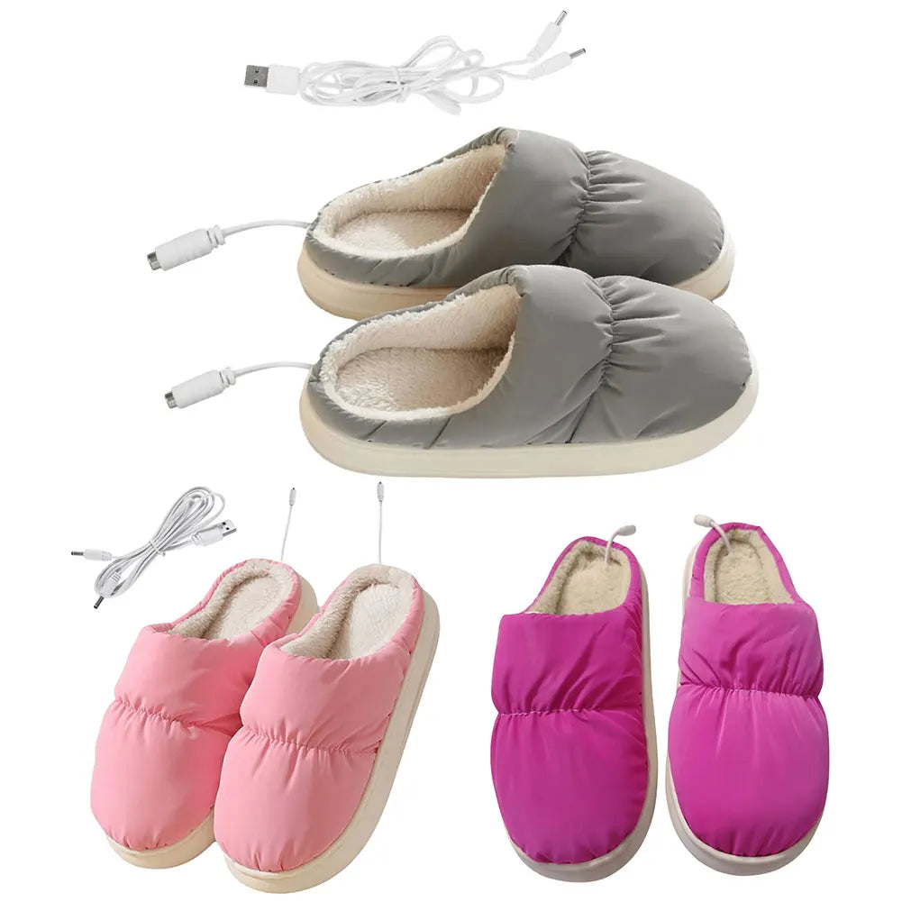 CloudCuddle Heated Plush Slippers - Winter Comfort