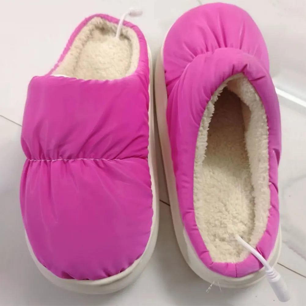 CloudCuddle Heated Plush Slippers - Winter Comfort