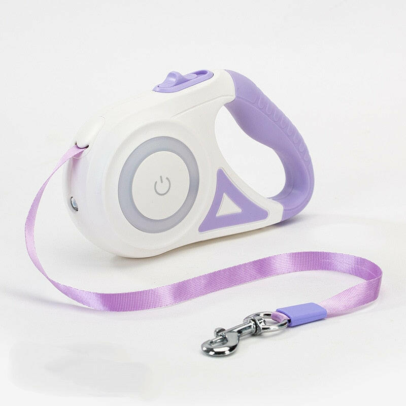 LED Dog Leash - Light-Up Retractable Lead