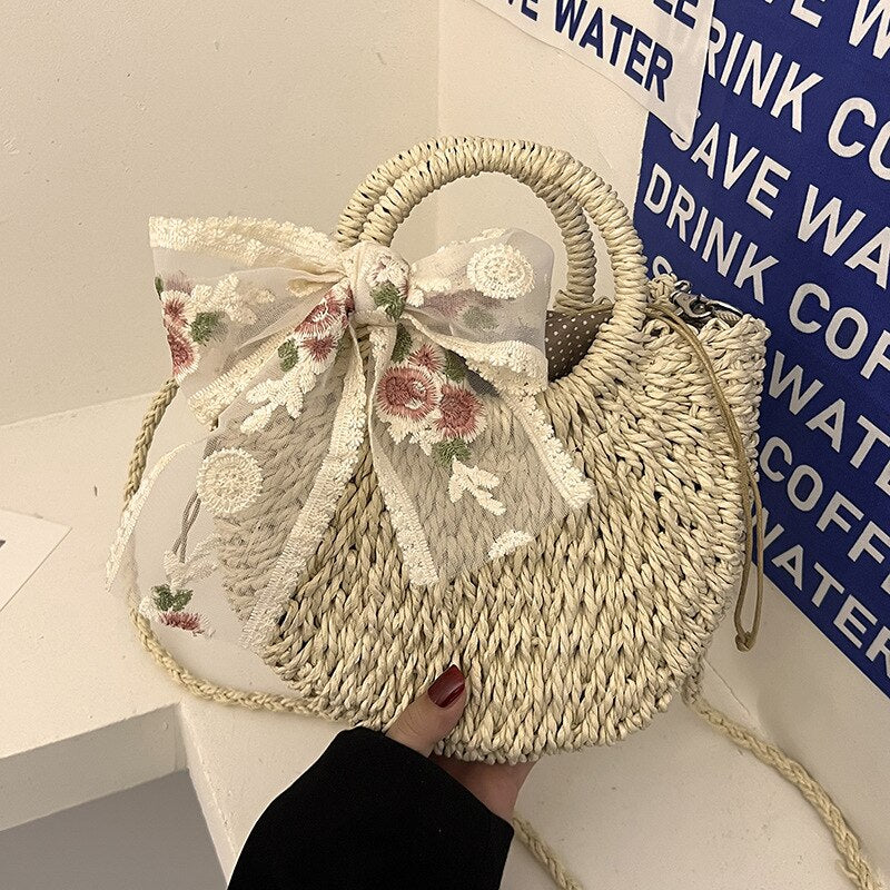 RomyBag - Woven Rattan Shoulder Bag